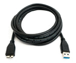 USB 3.0 Kabel 3 m Micro B Stecker zu Typ A Stecker in Schwarz | System-S