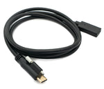 USB 3.1 Kabel 100 cm Typ C Stecker zu Buchse Schraube in Schwarz | System-S
