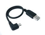 Micro USB 2.0 Kabel links gewinkelt 90 grad Winkelstecker Datenkabel Ladekabel ca. 27cm | System-S