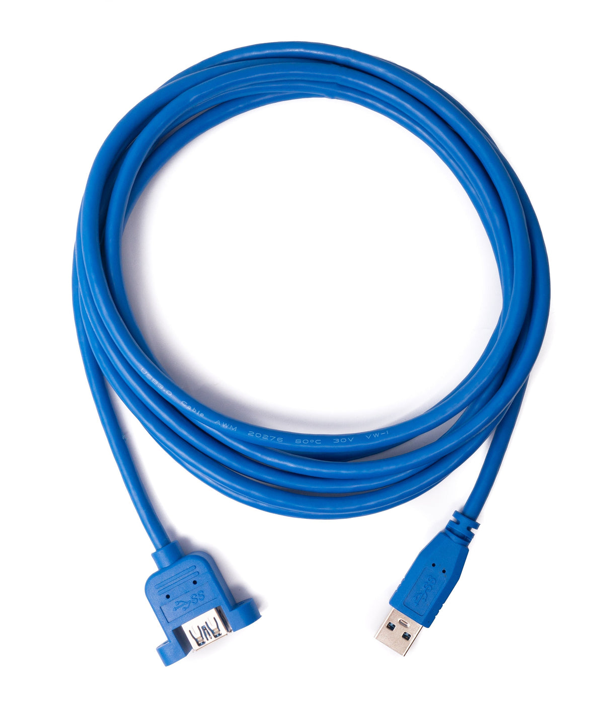 USB 3.0 Kabel 3 m Typ A Stecker zu Buchse Schraube in Blau | System-S