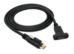 USB 3.1 Kabel 100 cm Typ C Stecker zu Buchse Schraube in Schwarz | System-S