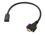 USB 3.1 Kabel 30 cm Typ C Stecker zu Buchse Schraube Adapter in Schwarz | System-S