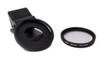 UV Filter 37 mm unbeschichtet Slim Linse mit Clip für Smartphones in Schwarz | System-S
