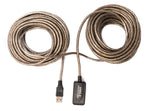 USB 2.0 Kabel 20 m Typ A Stecker zu Buchse Kabel in Grau | System-S