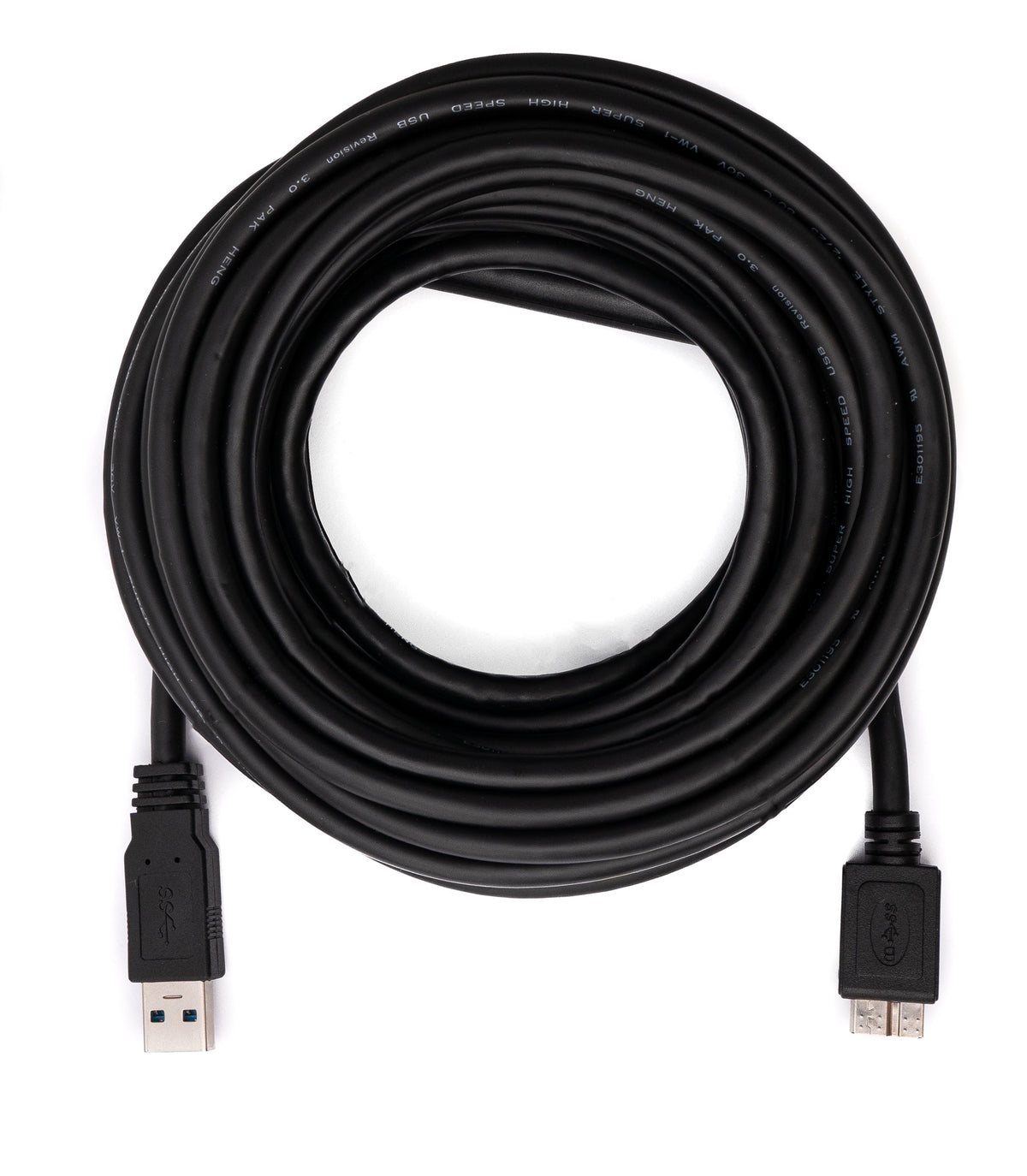 USB 3.0 Kabel 8 m Micro B Stecker zu Typ A Stecker in Schwarz | System-S