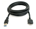 USB 3.0 Kabel 3 m Micro B Stecker zu Typ A Stecker Schraube in Schwarz | System-S
