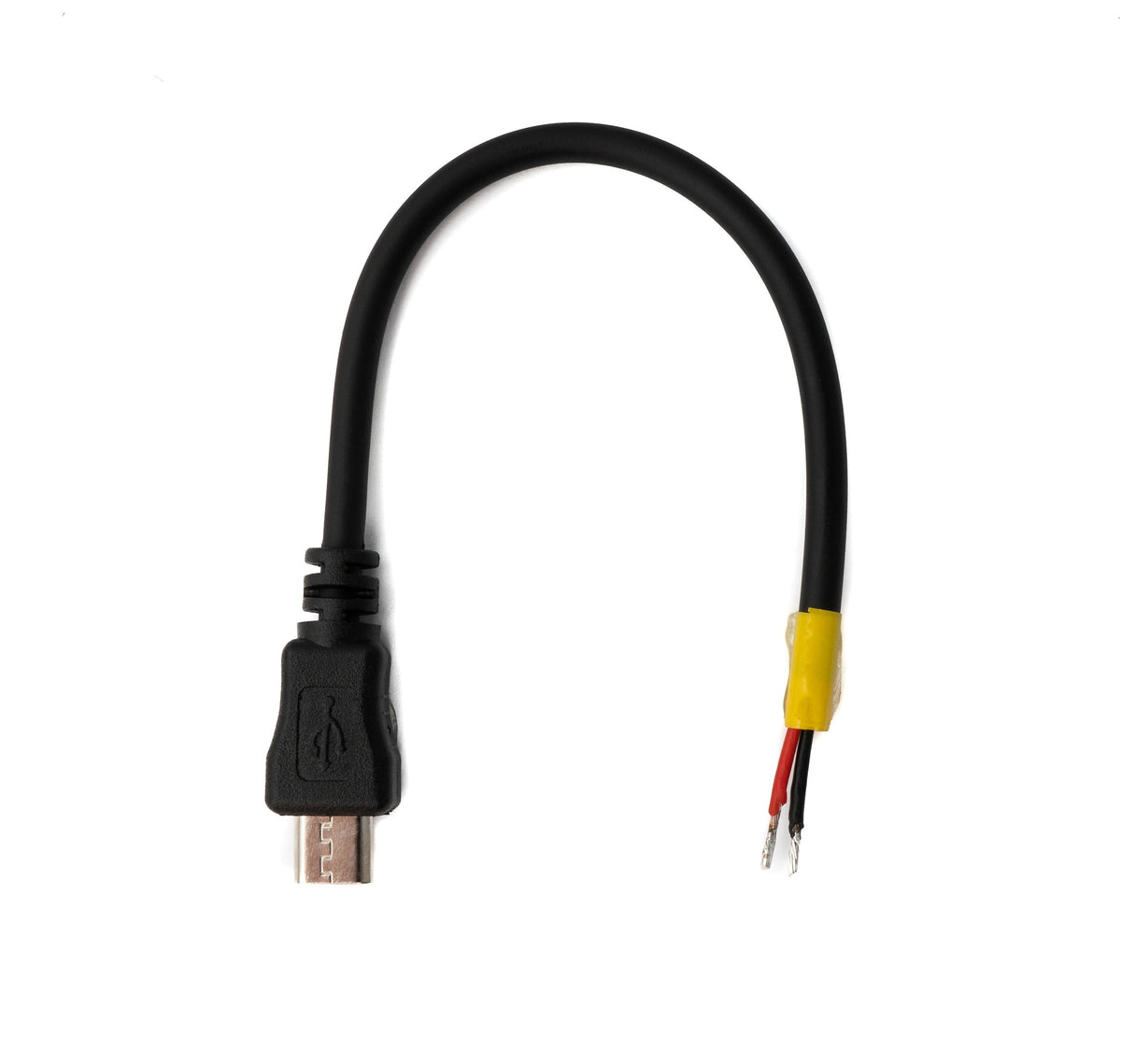 USB 2.0 Kabel 10 cm Micro B Stecker zu 2x offene Kabelenden für Raspberry Pi | System-S