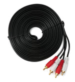 Cinch 2 RCA Kabel 10 m Stecker zu Stecker Stereo AV in Schwarz | System-S