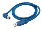 USB 3.0 Kabel 1,8 m Typ B Stecker zu Typ A Stecker Winkel in Blau | System-S