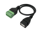 USB 2.0 Kabel 30 cm Typ A Buchse zu 5 polig Leiterplattenstecker Schwarz | System-S