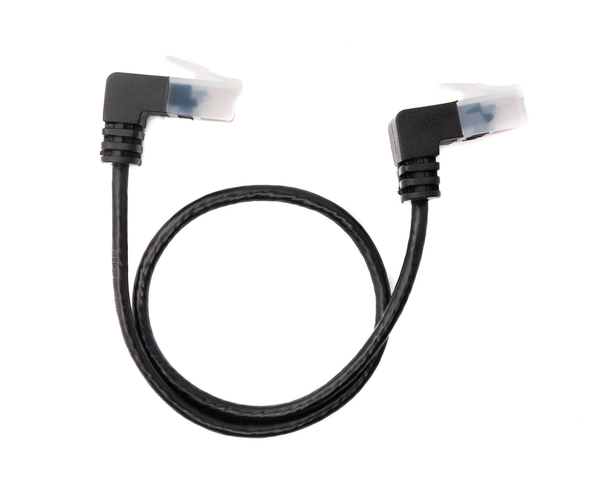 LAN Kabel 25 cm RJ45 8P8C STP Cat6 Stecker zu Stecker Winkel Schwarz | System-S