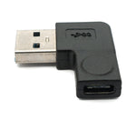 USB 3.1 Adapter Typ C Buchse zu 3.0 Typ A Stecker Winkel Kabel in Schwarz | System-S