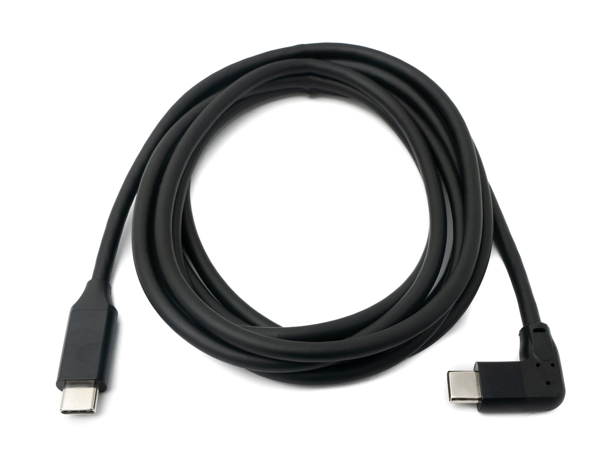 USB 3.1 Kabel 2 m Typ C Stecker zu Stecker Winkel in Schwarz | System-S