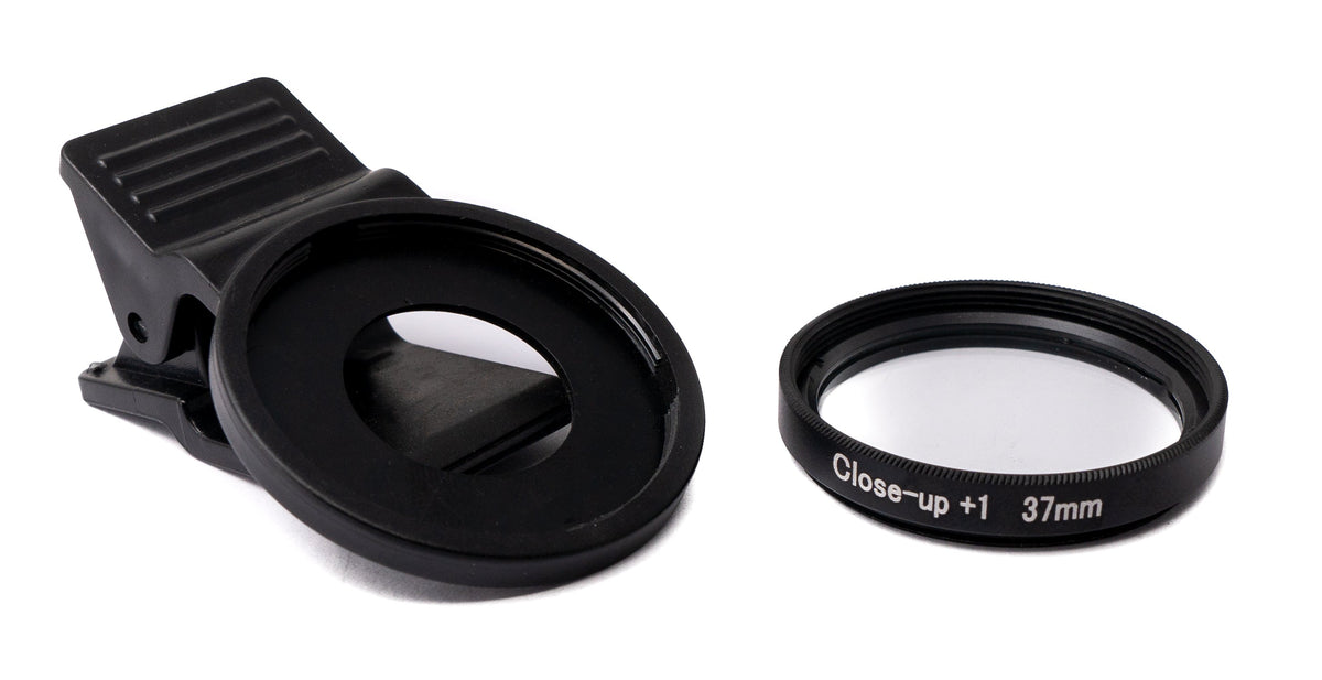 Makro Linse +1 Zoom Close Up Filter mit Clip in Schwarz | System-S