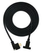 USB 3.1 Kabel 2 m Typ C Stecker zu Buchse Schraube Winkel in Schwarz | System-S