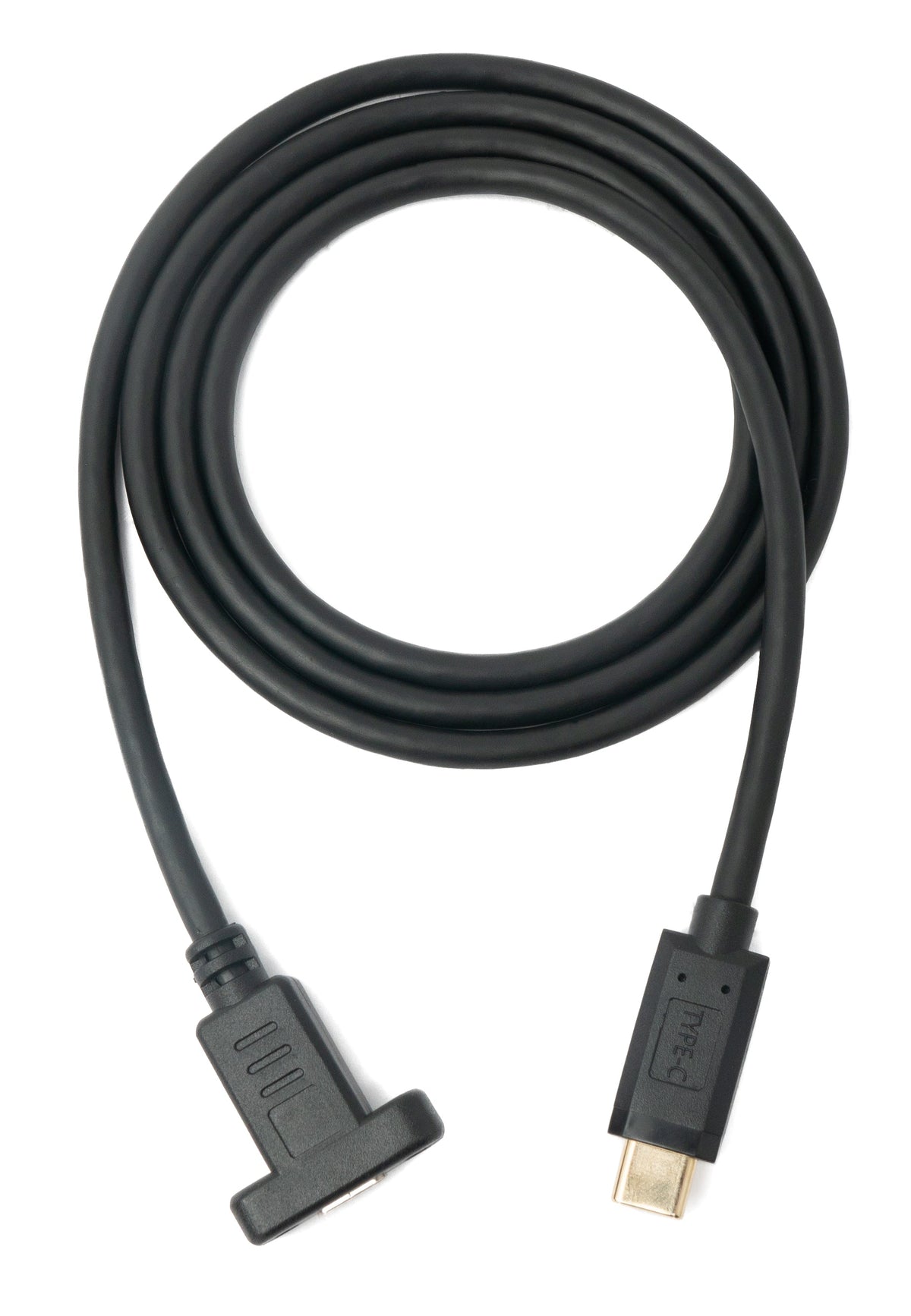 USB 3.1 Kabel 100 cm Typ C Stecker zu Buchse Schraube in Schwarz | System-S