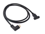 USB 3.1 Kabel 100 cm Typ C Stecker zu Buchse Schraube Winkel in Schwarz | System-S