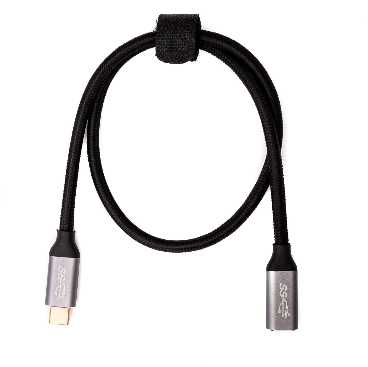 USB 3.1 Gen 2 Kabel 100W 50 cm Typ C Stecker zu Buchse in Schwarz | System-S