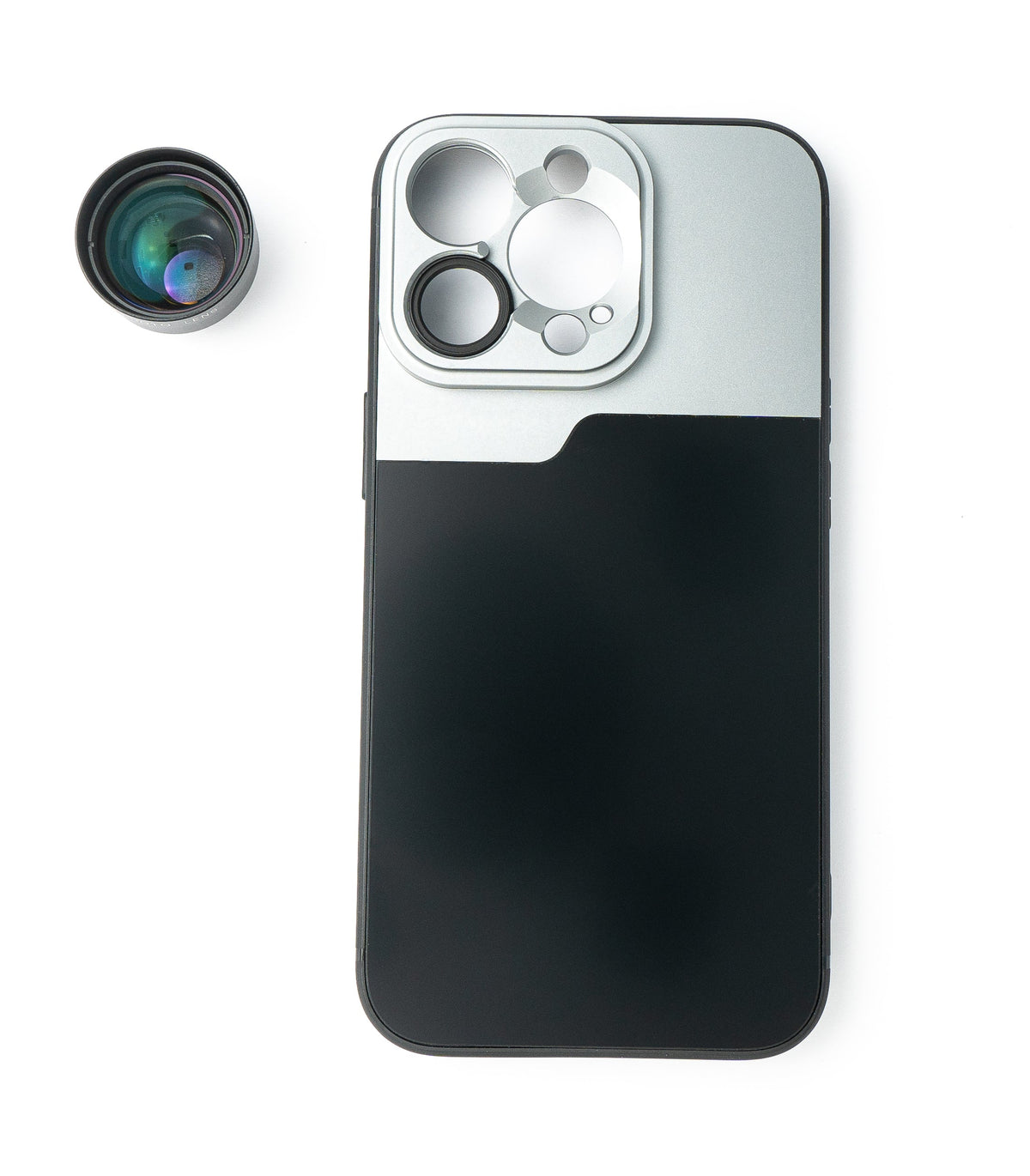 Zoom Linse 3x Tele Objektiv Filter mit Hülle in Schwarz für iPhone 13 Pro | System-S