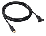 USB 3.1 Kabel 180 cm Typ C Stecker zu Buchse Schraube in Schwarz | System-S