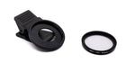 UV Filter 37 mm 12x beschichtet Slim Linse mit Clip für Smartphones in Schwarz | System-S