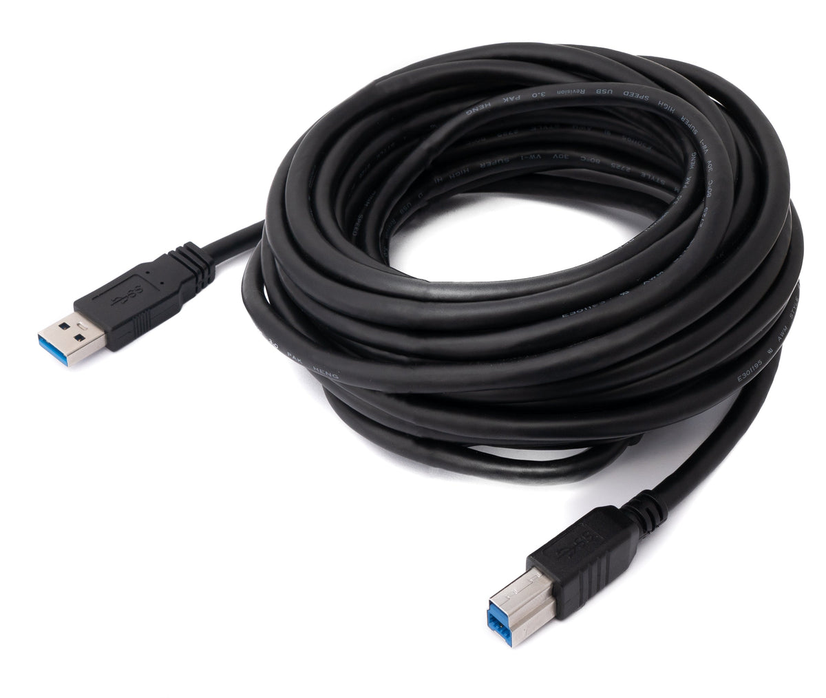USB 3.0 Kabel 8 m Typ B Stecker zu Typ A Stecker in Schwarz | System-S