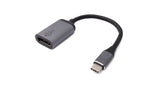 Display Port Kabel 20 cm DP Buchse zu USB 3.1 Typ C Stecker in Grau | System-S