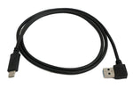 USB 3.1 Kabel 1 m Typ C Stecker zu Typ A Stecker Winkel in Schwarz | System-S
