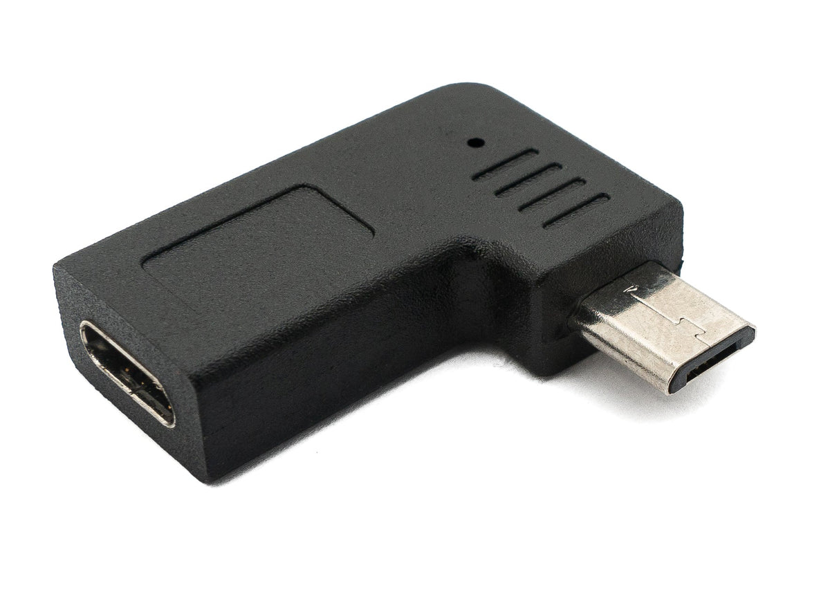 USB 3.1 Adapter Typ C Buchse zu 2.0 Micro B Stecker Winkel  - Rechts | System-S