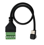 USB 3.1 Kabel 30 cm Typ C Stecker zu 5 polig Leiterstecker 180° Winkel Schwarz | System-S