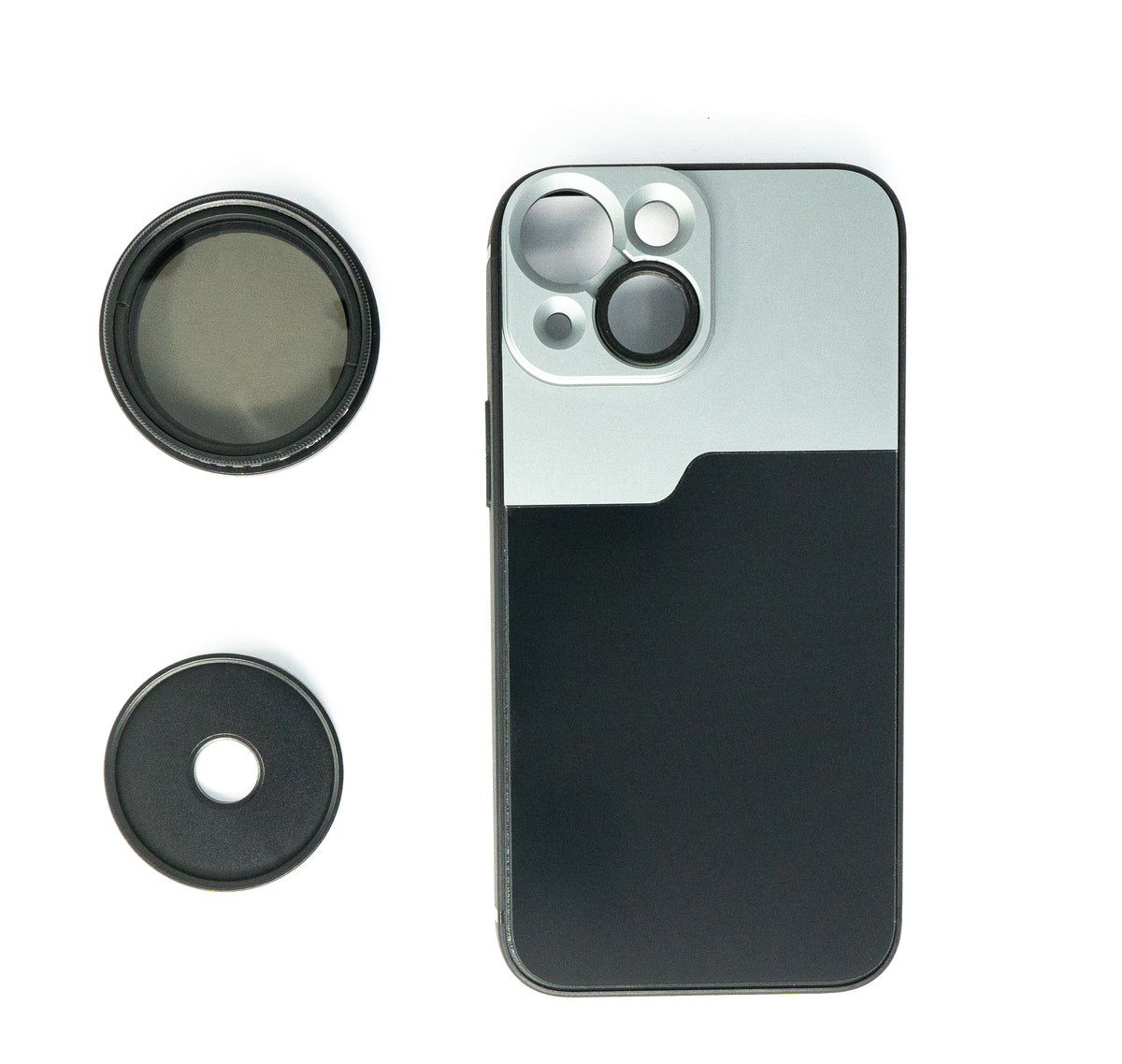 ND Vario Filter 37 mm 2 bis 4000 Neutraldichte mit Hülle für iPhone 13 Mini | System-S