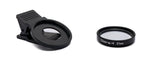 Makro Linse +4 Zoom Close Up Filter mit Clip in Schwarz | System-S