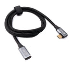 USB 3.1 Gen 2 Kabel 100 cm Typ C Stecker zu Buchse geflochten Winkel | System-S