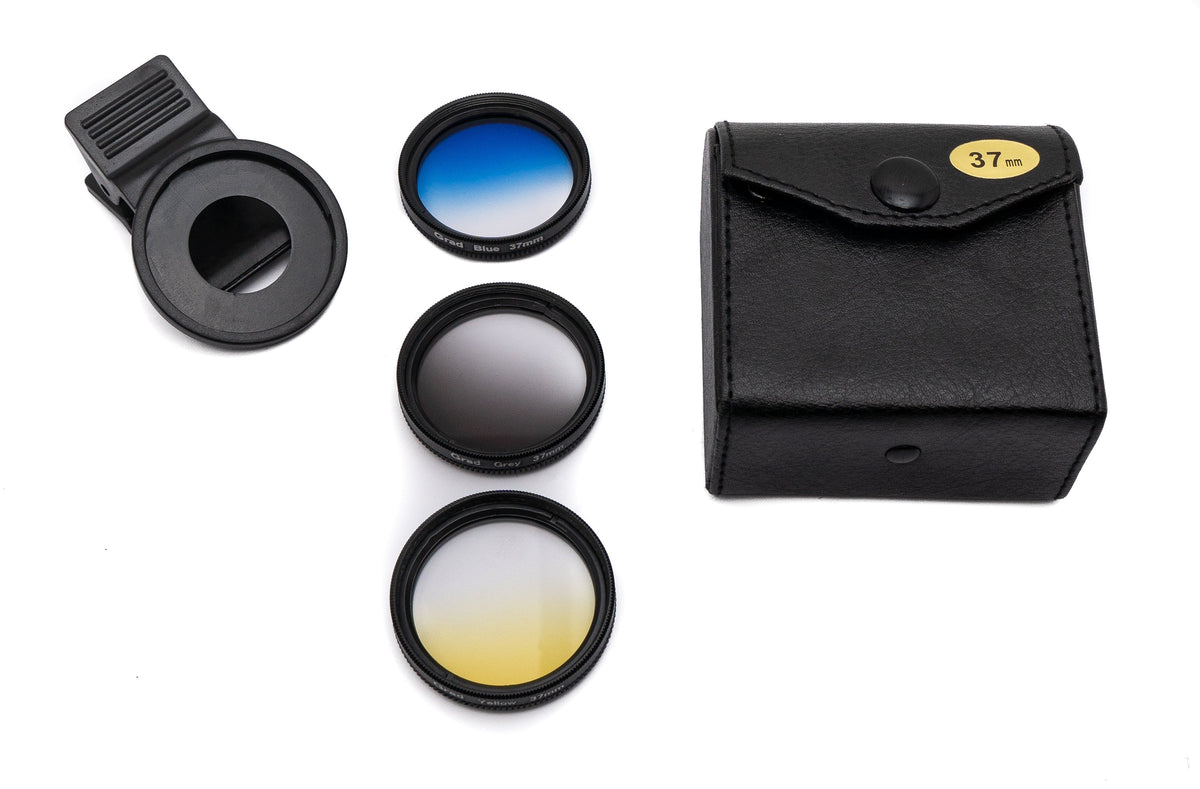 Farbfilter Set 37 mm 3 Stück mit Übergang Farbe Kit mit Clip Tasche in Schwarz | System-S