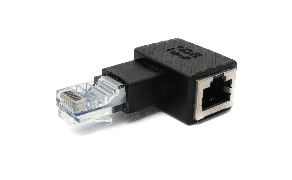 LAN Adapter RJ45 Stecker zu Buchse Winkel Ethernetadapter Kabel linksgewinkelt | System-S