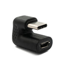 USB 3.1 U Turn 180° Adapter Typ C Stecker zu 2.0 Micro B Buchse Kabel in Schwarz | System-S