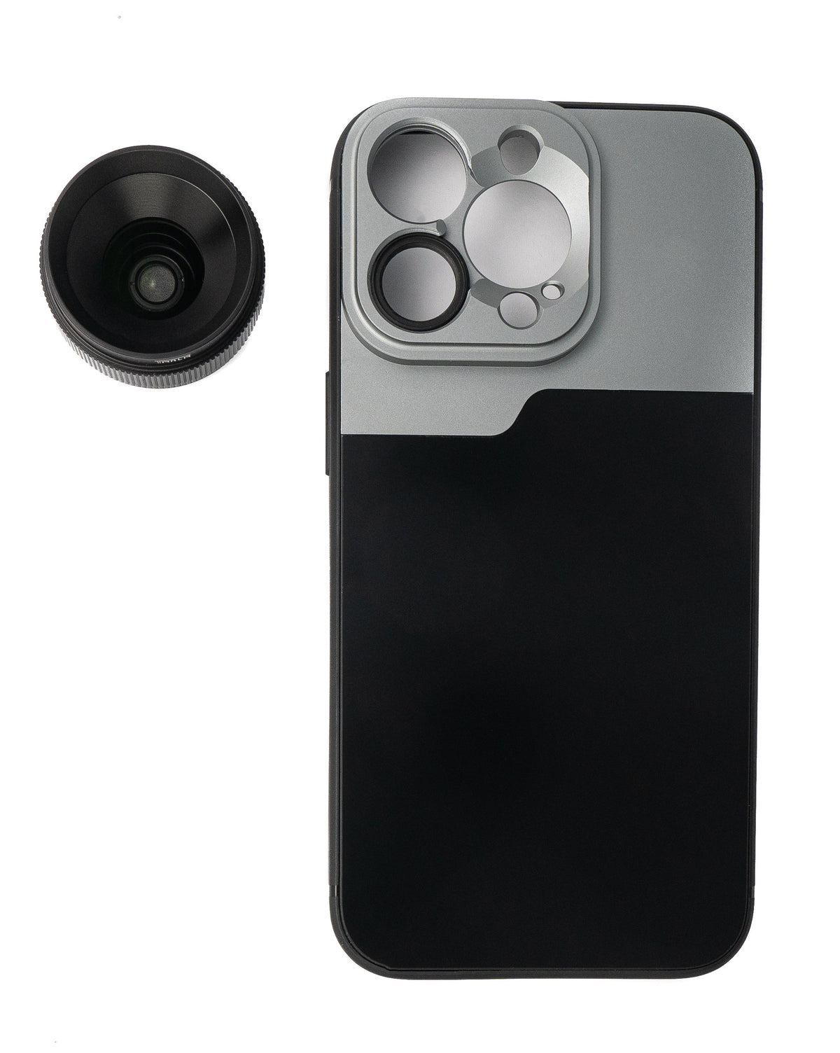 Makro Linse 1.1x bis 2.8x Filter mit Hülle in Schwarz für iPhone 13 Pro | System-S