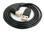 USB 2.0 Kabel 100 cm Typ B Stecker zu A Stecker Winkel in Schwarz | System-S