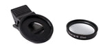 Makro Linse +8 Zoom Close Up Filter mit Clip in Schwarz | System-S