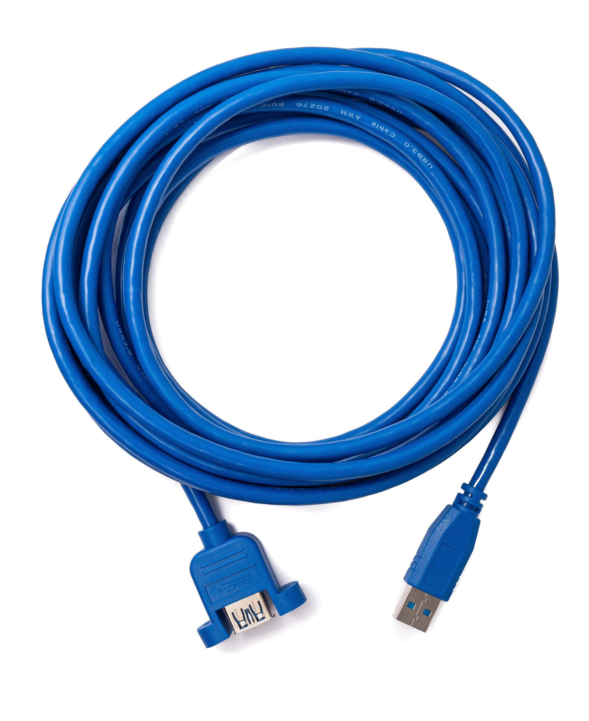 USB 3.0 Kabel 5 m Typ A Stecker zu Buchse Schraube in Blau | System-S