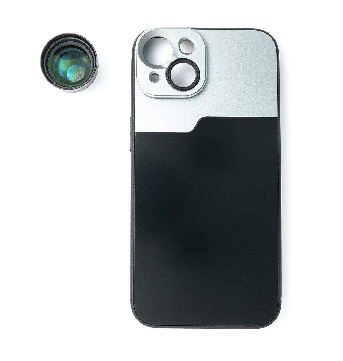 Zoom Linse 3x Tele Objektiv Filter mit Hülle in Schwarz für iPhone 13 | System-S