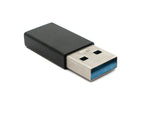 USB 3.1 Adapter Typ C Buchse zu 3.0 Typ A Stecker Kabel in Schwarz | System-S