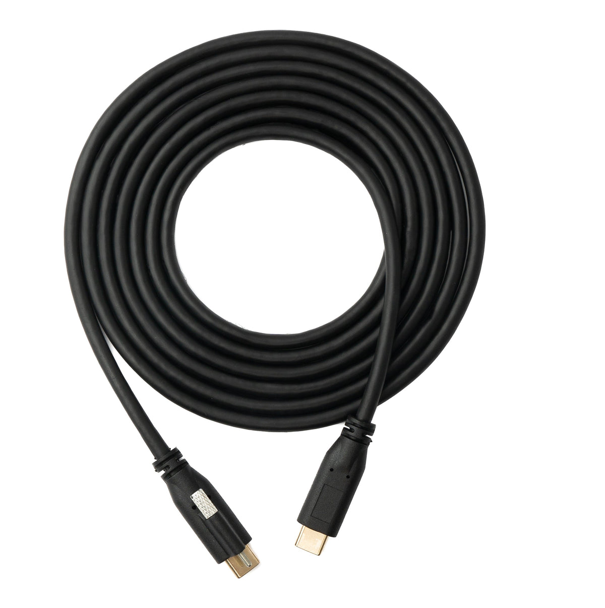 USB 3.1 Gen 2 100W Kabel 2 m Typ C Stecker zu Stecker Schraube in Schwarz | System-S