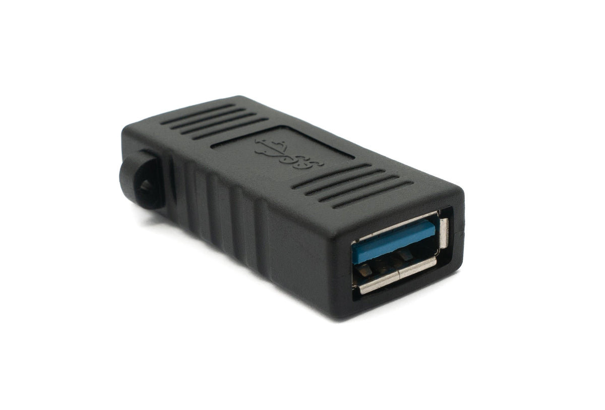 USB 3.0 Adapter Typ A Buchse zu Buchse Kabel in Schwarz | System-S