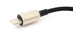 USB 3.1 Kabel 100cm Typ C Stecker zu 3.0 Typ A Stecker geflochten Winkel Schwarz | System-S