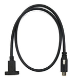 USB 3.1 Kabel 60 cm Typ C Stecker zu Buchse Schraube in Schwarz | System-S