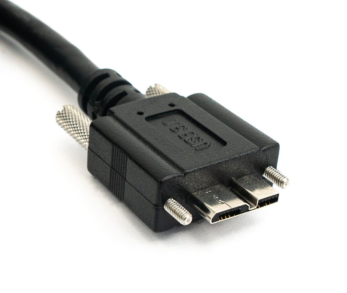 USB 3.0 Kabel 2 m Micro B Stecker zu Typ A Stecker Schraube in Schwarz | System-S