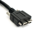 USB 3.0 Kabel 2 m Micro B Stecker zu Typ A Stecker Schraube in Schwarz | System-S