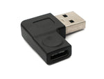 USB 3.1 Adapter Typ C Buchse zu 3.0 Typ A Stecker Winkel Kabel in Schwarz | System-S