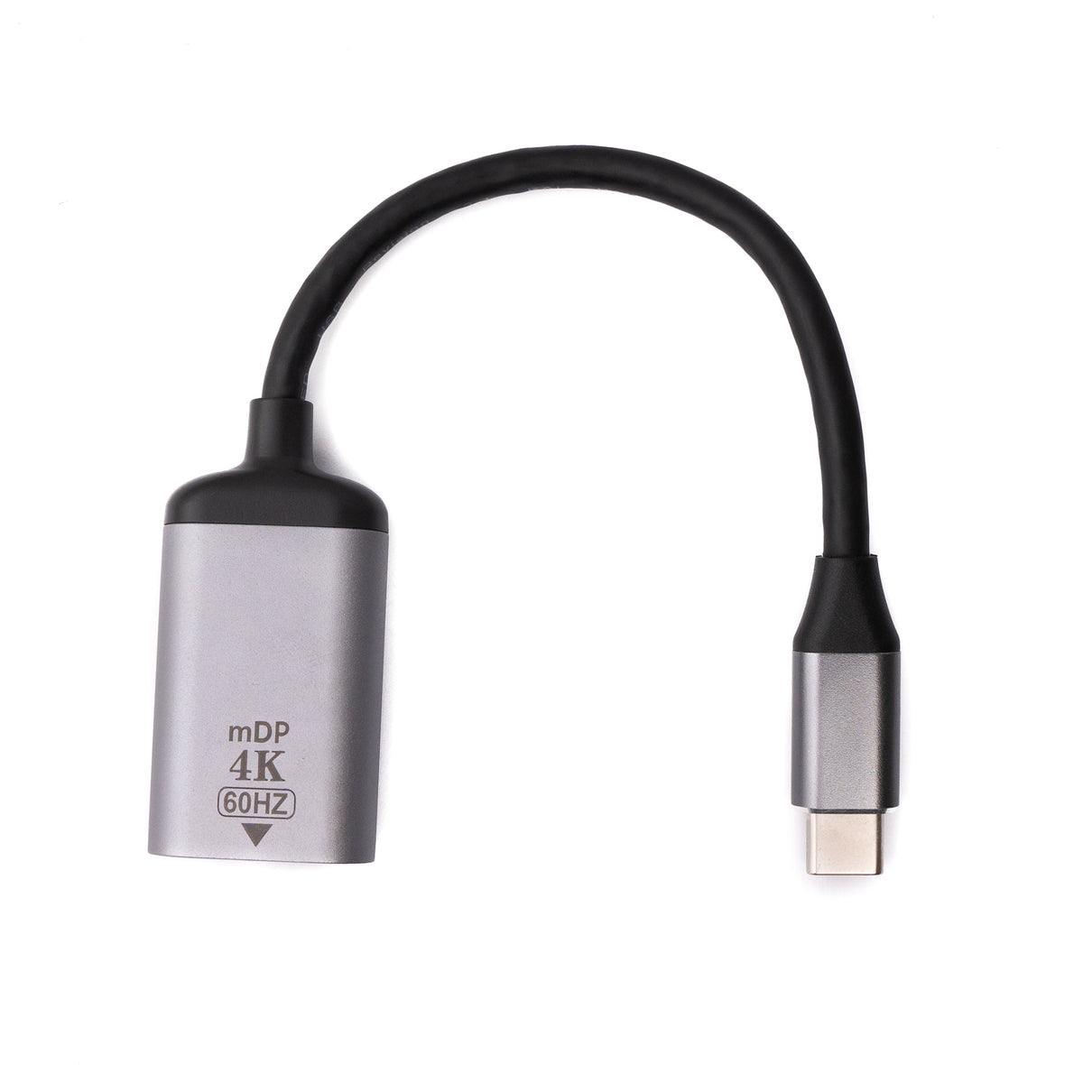 Display Port Kabel 20 cm Mini DP Buchse zu USB 3.1 Typ C Stecker in Grau | System-S